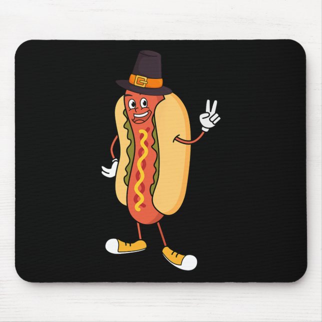 Hotdog Erntedank Day Funny Food Herbst Herbstfoss Mousepad (Vorne)
