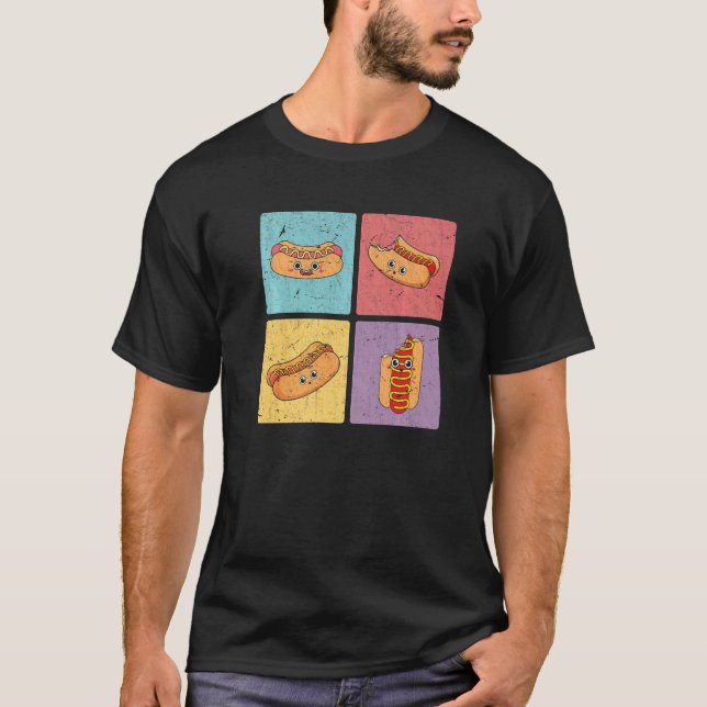 Hotdog Feinschmecker Dackel Frank Sausage Fast Foo T-Shirt (Vorderseite)