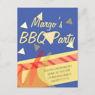 Hotdog-Grillfest-Einladung zum Geburtstag BBQ-Post Postkarte