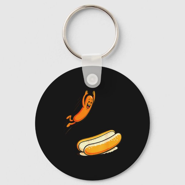 Hotdog Hochsprung  Schlüsselanhänger (Vorderseite)