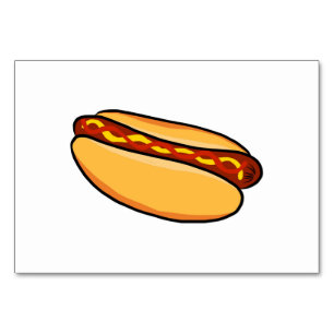 HotDog Hot Dog Juicy Yummy Sausage Warm Buns Art Tischnummer