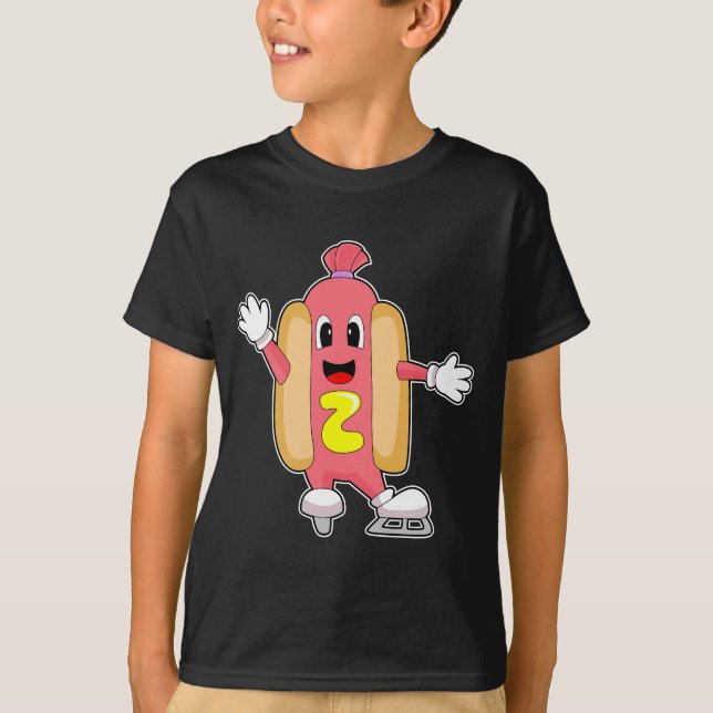 Hotdog Ice Skaten Ice Skate Wintersport T-Shirt (Vorderseite)