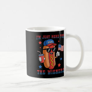 Hotdog ich bin nur wegen Würstchen hier 4. Juli US Kaffeetasse