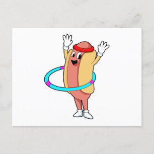 Hotdog in Fitness mit Flywheel Postkarte