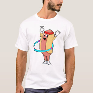Hotdog in Fitness mit Flywheel T-Shirt