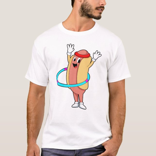 Hotdog in Fitness mit Flywheel T-Shirt (Vorderseite)