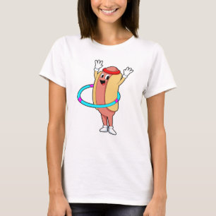 Hotdog in Fitness mit Flywheel T-Shirt