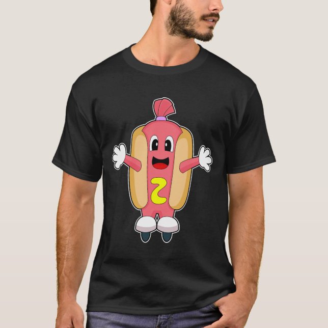 Hotdog Inline-Skaten-Roller-Skate T-Shirt (Vorderseite)