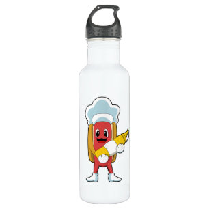 Hotdog mit Senf Edelstahlflasche