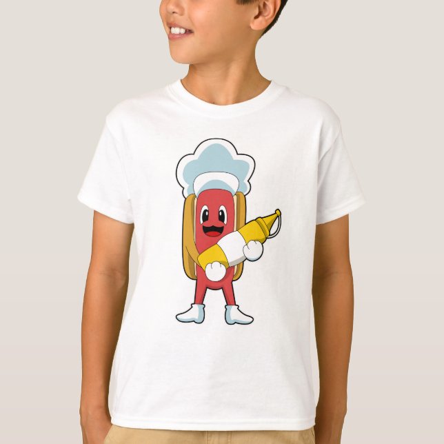 Hotdog mit Senf T-Shirt (Vorderseite)