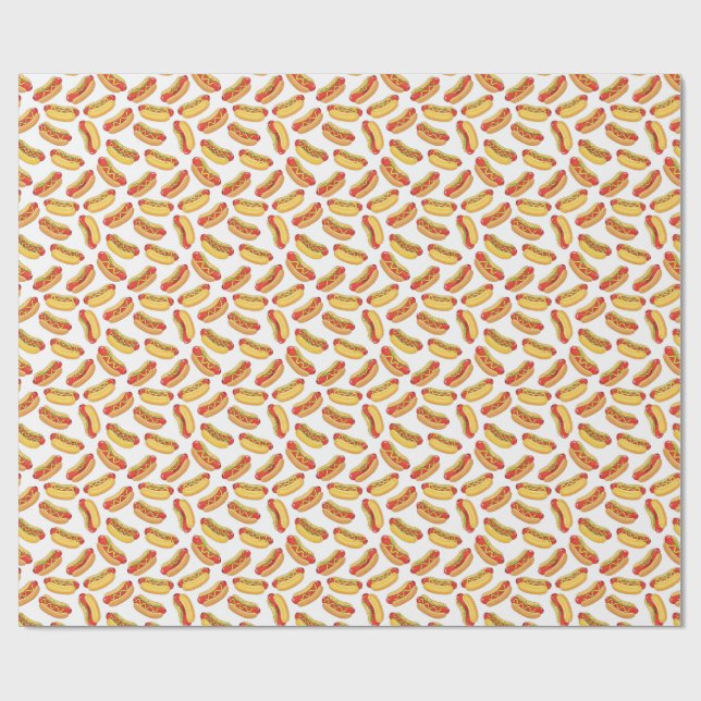Hotdog-Muster Geschenkpapier (Flach)