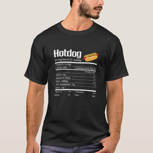 Hotdog Nutrition Shirt Erntedank Weihnachtsgeschen (Vorderseite)