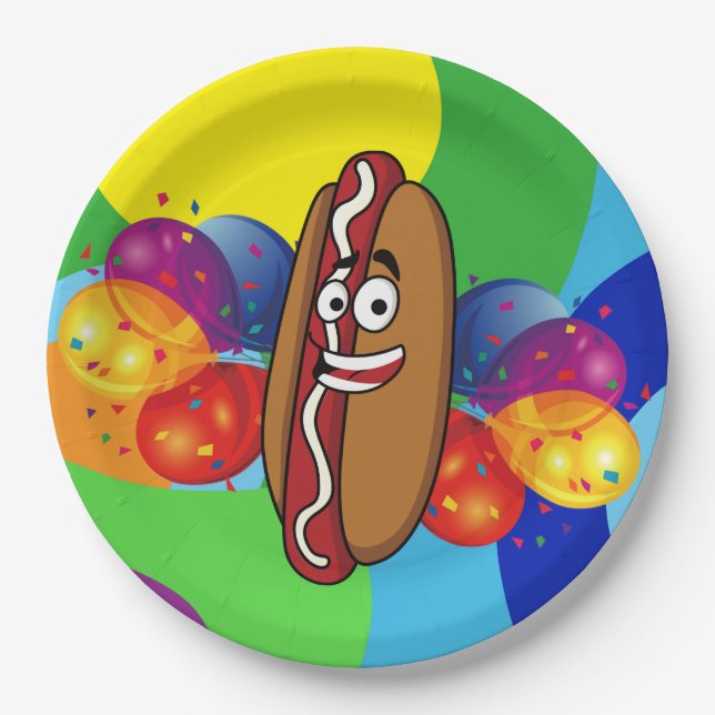 Hotdog-Party-Papierplatte Pappteller (Vorderseite)