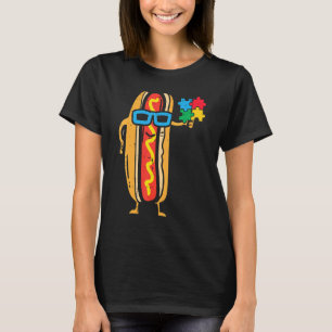 Hotdog Puzzle Niedlich Autismus Bewusstsein ASD Fo T-Shirt