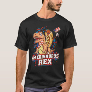 Hotdog Rex Dinosaur 4. Juli Amerisaurus 1 T-Shirt
