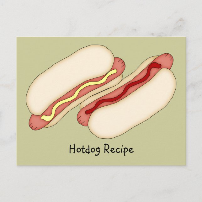 Hotdog-Rezept-Karte Postkarte (Vorderseite)