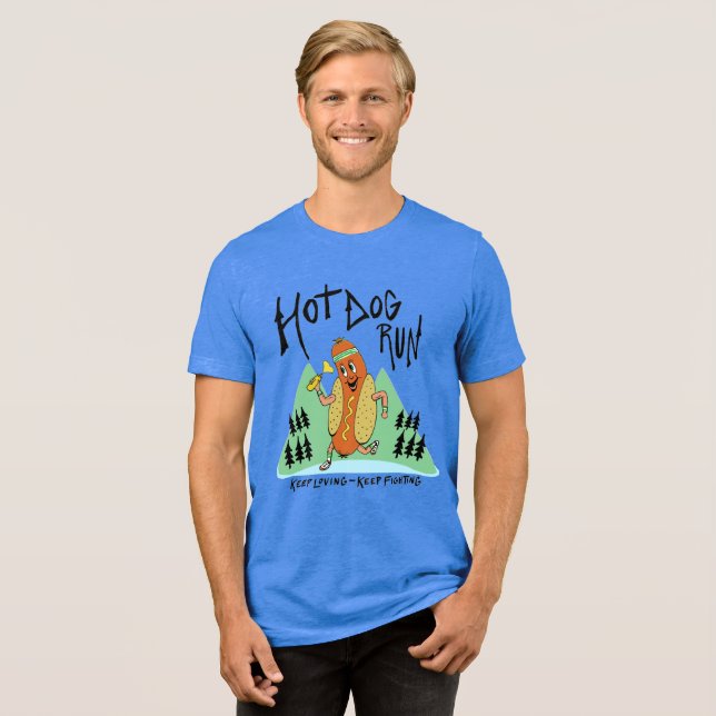 Hotdog-Run-T-Shirt Tri-Blend Shirt (Vorderseite voll)