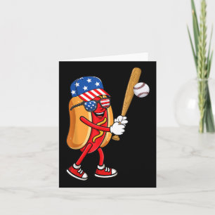 Hotdog spielt Baseball United States Independence Karte