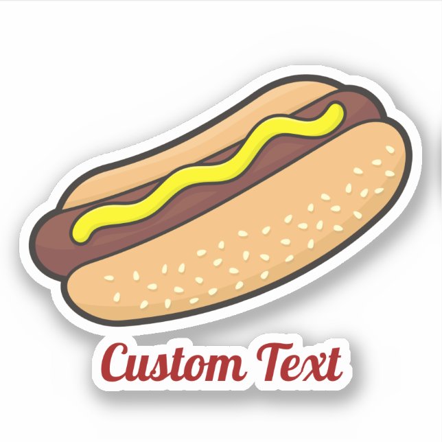Hotdog-Sticker Aufkleber (Vorderseite)