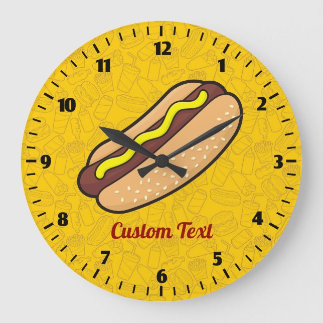 Hotdog-Uhr Große Wanduhr (Vorderseite)