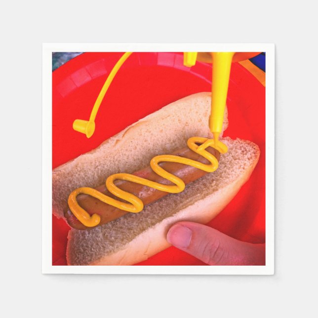 Hotdog und Senf - Paper Napkin Serviette (Vorderseite)