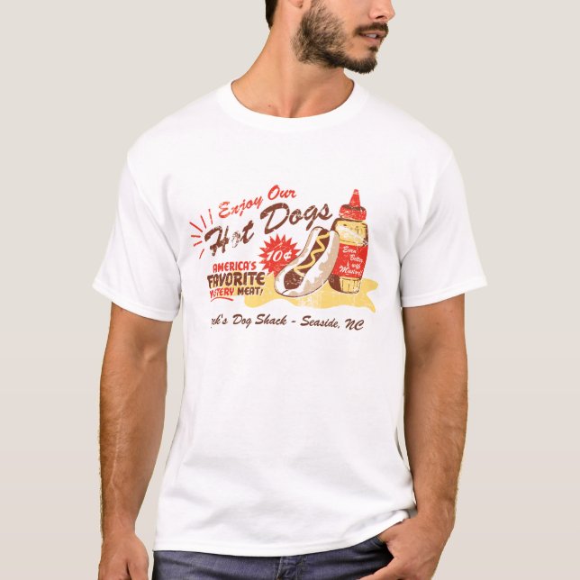 Hotdog Vintag-Redete T-Shirt an (Personalizable) (Vorderseite)
