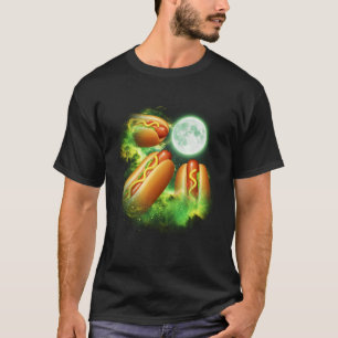 Hotdogs Heulen bei dem Mond Grünes Tie-Dye 3 Hotdo T-Shirt