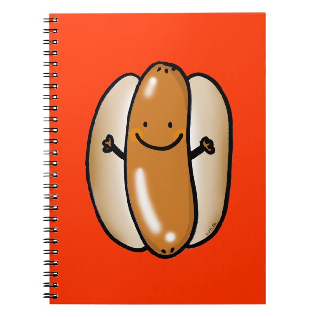 Hotdogwurst des Cartoon Notizblock (Vorderseite)