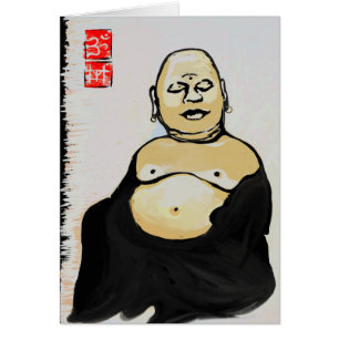 Hotei, das Buddha-Karte lacht