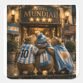  Hotel 4 estrellas Capibarras Quadratischer Aufkleber