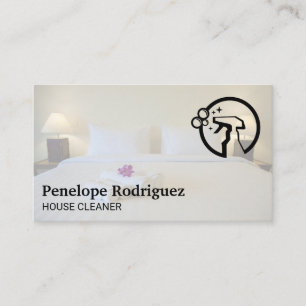 Hotel Bedroom   Spray-Reinigungs-Logo Visitenkarte