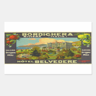 Hotel Belverdere Bordighera Rivera Italien Rechteckiger Aufkleber