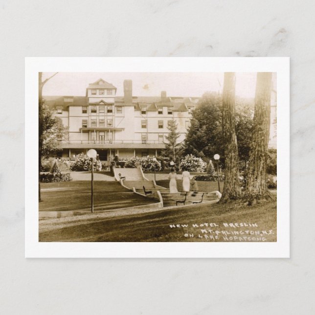 Hotel Breslin, Hopatcong, NJ 1910 Vintag Postkarte (Vorderseite)