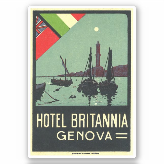 Hotel Briannia Genova Aufkleber (Vorderseite)