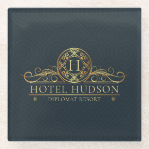 Hotel Business Branding Luxury Gold Glasuntersetzer