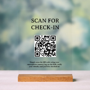 Hotel Check-in QR-Code-Scan Acrylschild