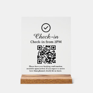 Hotel Check-in QR-Code Scan Acrylschild