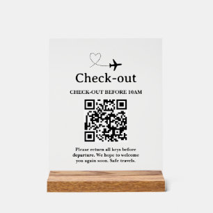 Hotel Check-Out QR-Code Scan Acrylschild
