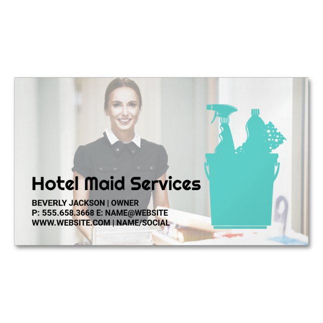 Hotel Cleaner | Maid-Services Magnetische Visitenkarte