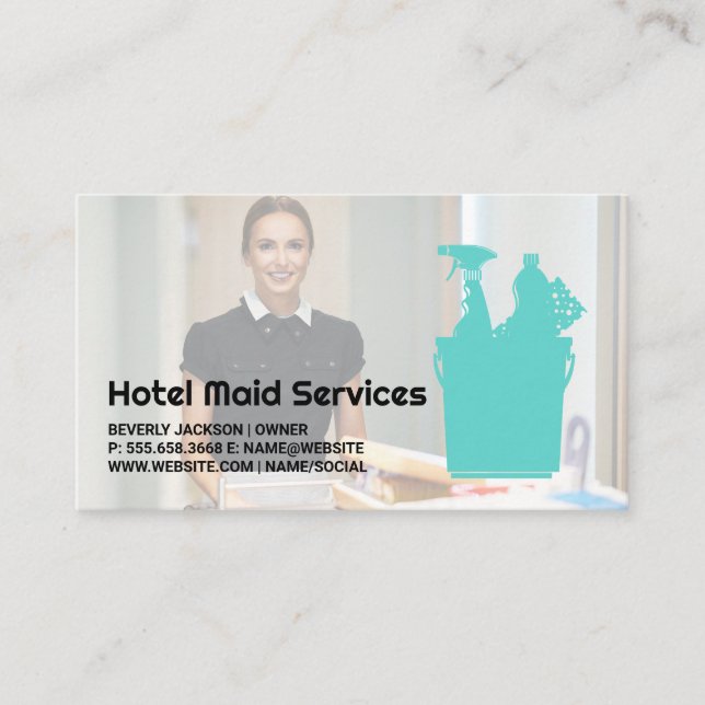 Hotel Cleaner | Maid-Services Visitenkarte (Vorderseite)