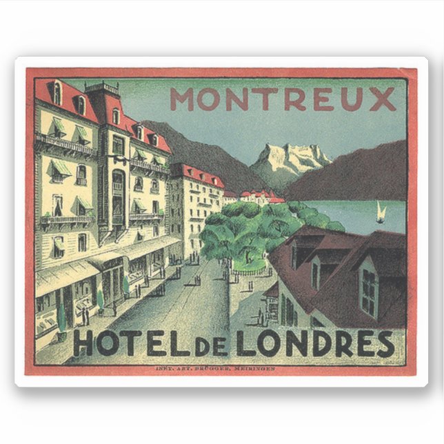 Hotel de Londre Montreux Schweiz Aufkleber (Vorderseite)