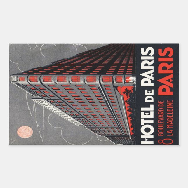 Hotel de Paris (Paris) Rechteckiger Aufkleber (Vorderseite)