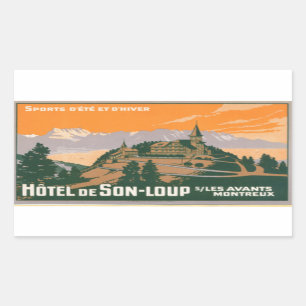 Hotel de son loup Montreux Schweiz Rechteckiger Aufkleber