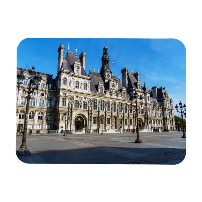 Hotel de Ville. Rathaus von Paris - Frankreich Magnet (Horizontal)