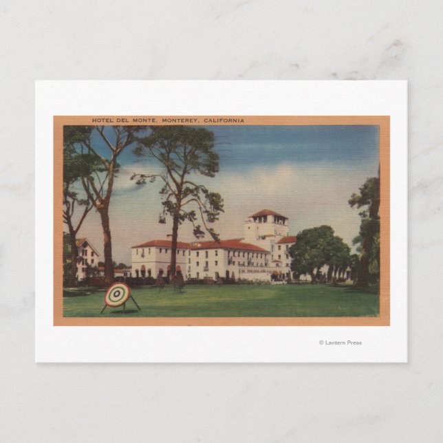 Hotel Del Monte und Bogenschießen - Monterey, CA Postkarte (Vorderseite)