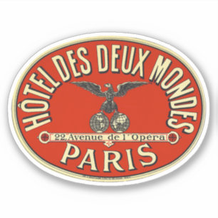 Hotel deux mondes Paris Aufkleber