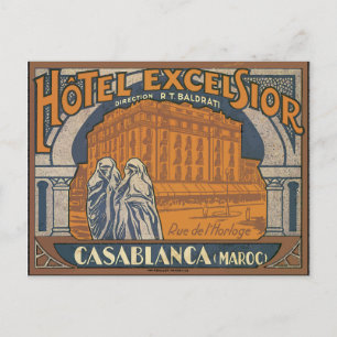 Hotel Excelsior Casablanca (Maroc), Vintag Postkarte