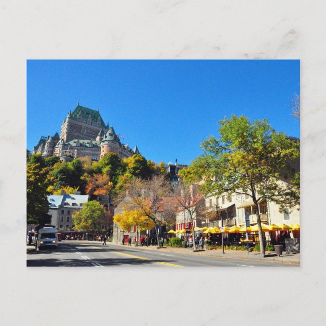 Hotel Frontenac Hoch über Quebec Postkarte (Vorderseite)