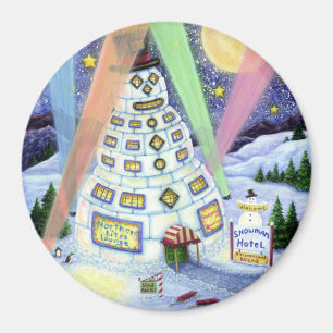 HOTEL FUNNY SNOWMAN, NORDLICHKEITEN UND PENGUINEN MAGNET