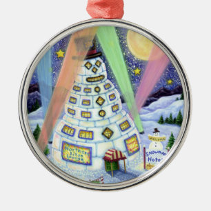 HOTEL FUNNY SNOWMAN, NORDLICHKEITEN UND PENGUINEN ORNAMENT AUS METALL